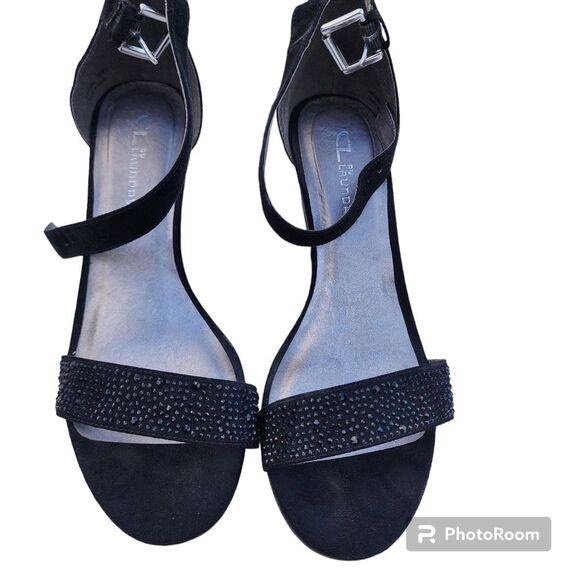 CL by Laundry Wedge Sandal Womens SZ 10 Party Bejeweled Party Ankle Strap Glam - Picture 6 of 8
